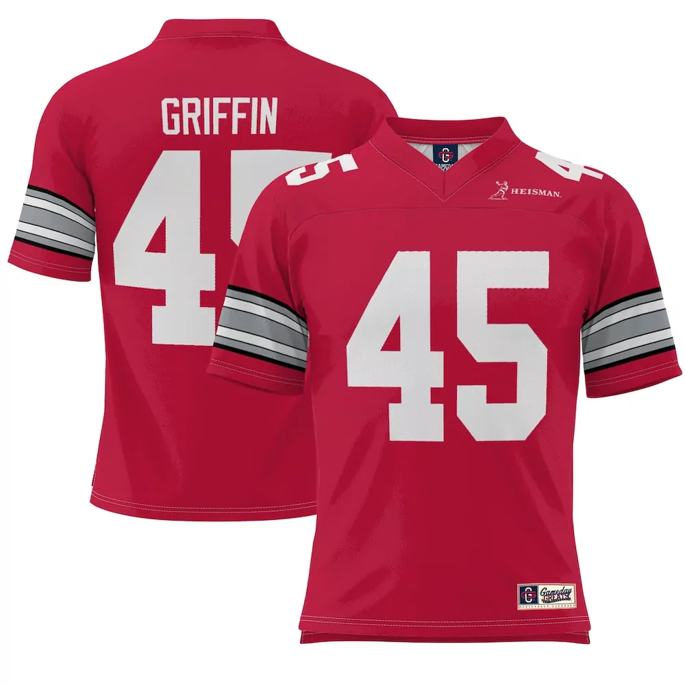 Customizable Ohio state buckeyes 1 gameday greats scarlet icon print football fashion jersey