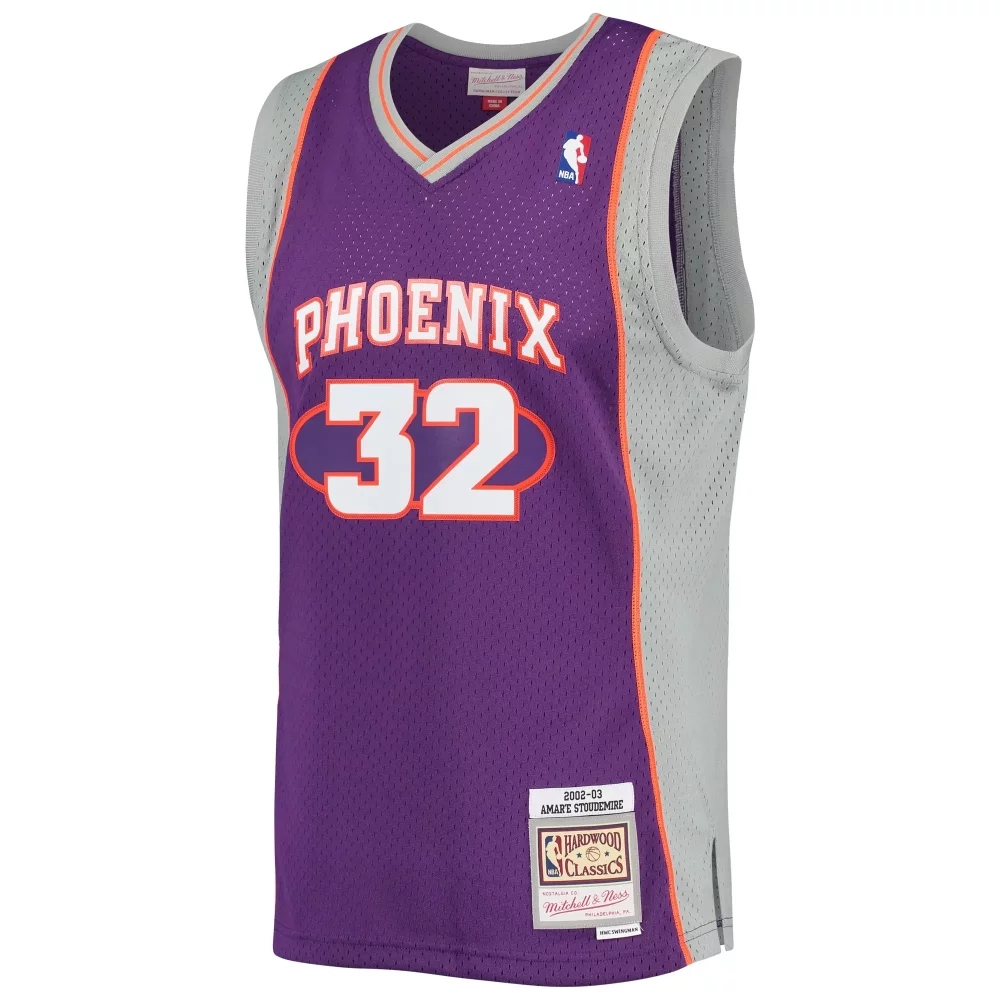 Personalized Amare stoudemire phoenix suns mitchell amp ness 2002 2003 hardwood classics swingman jersey purple