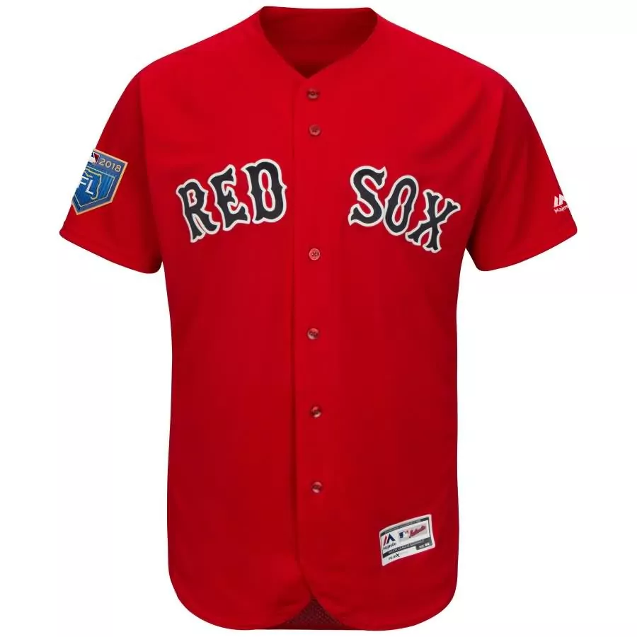 Personalized Andrew benintendi boston red sox majestic 2018 spring training flex base player jersey scarlet