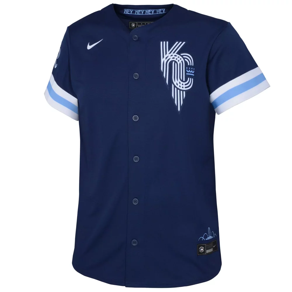 Custom Andrew benintendi kansas city royals youth 2022 city connect player jersey navy