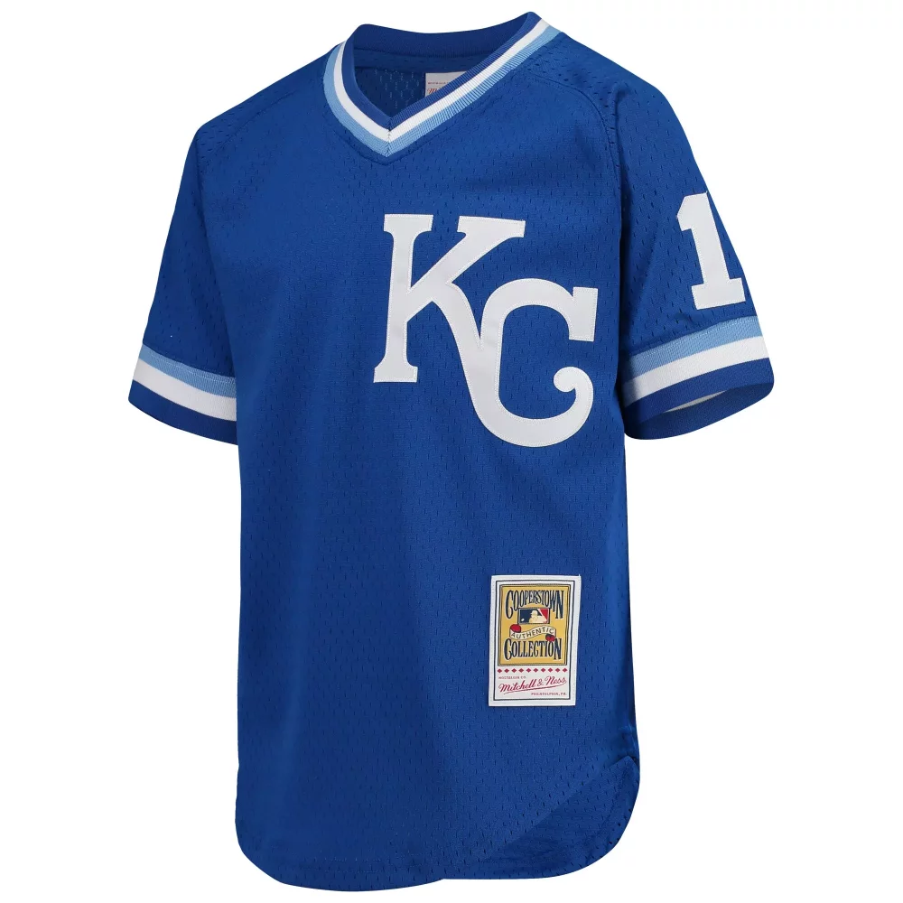 Personalized Bo jackson kansas city royals mitchell amp ness youth cooperstown collection mesh batting practice jersey royal
