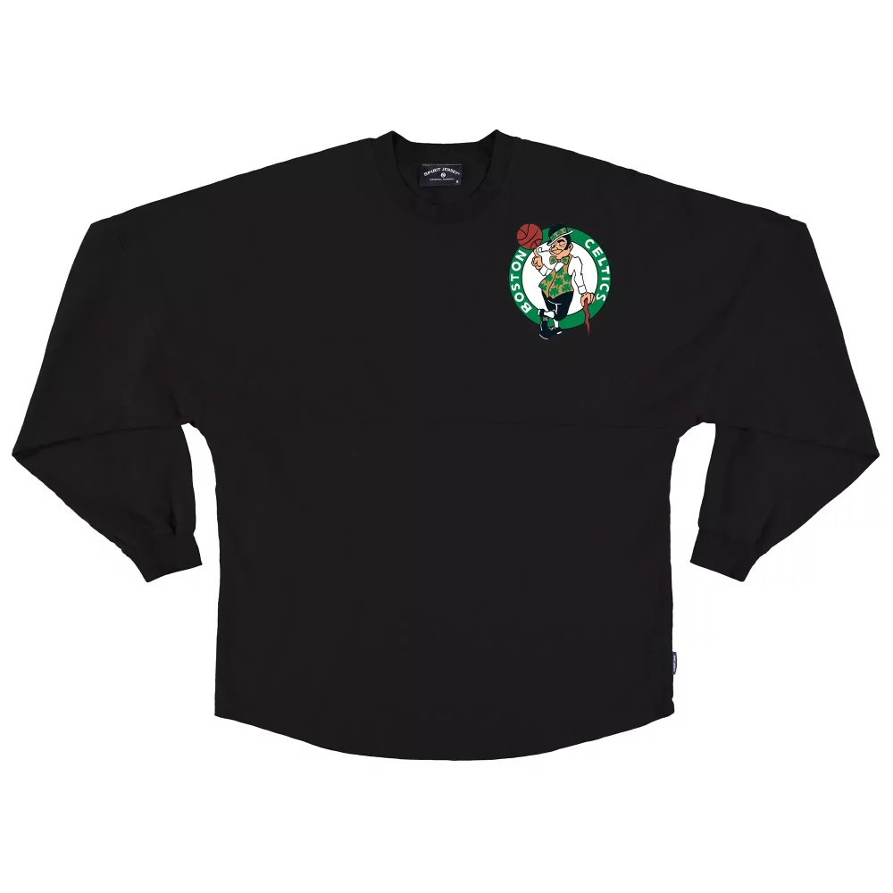 Custom Boston celtics unisex 2022 nba finals spirit jersey long sleeve t shirt black
