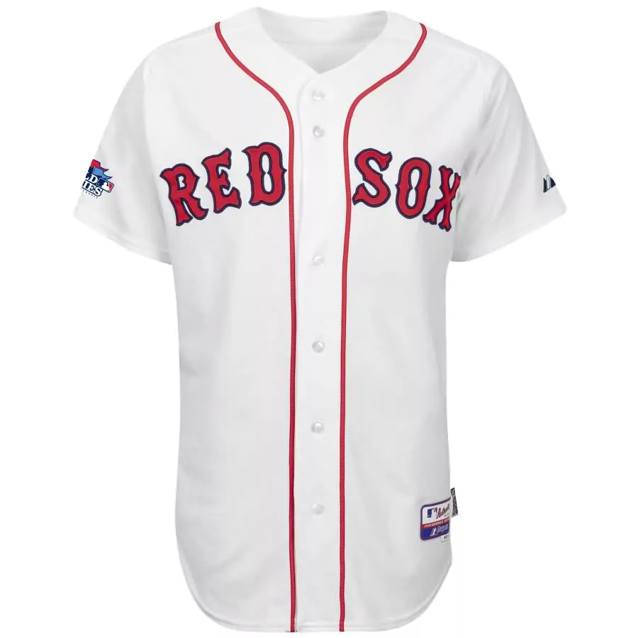 Custom Boston red sox majestic home world series cool base team jersey with patch white