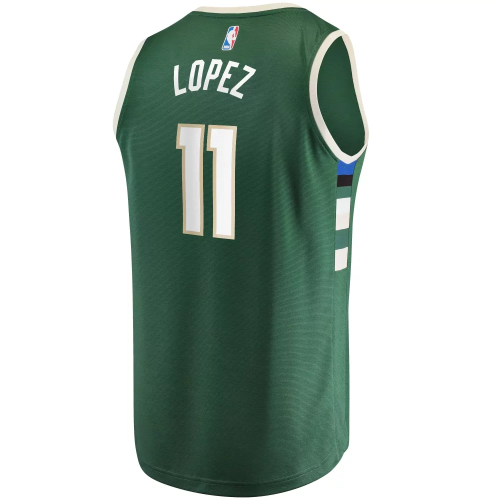Custom Brook lopez milwaukee bucks fanatics ed 2021 nba finals champions fast break player jersey green icon edition