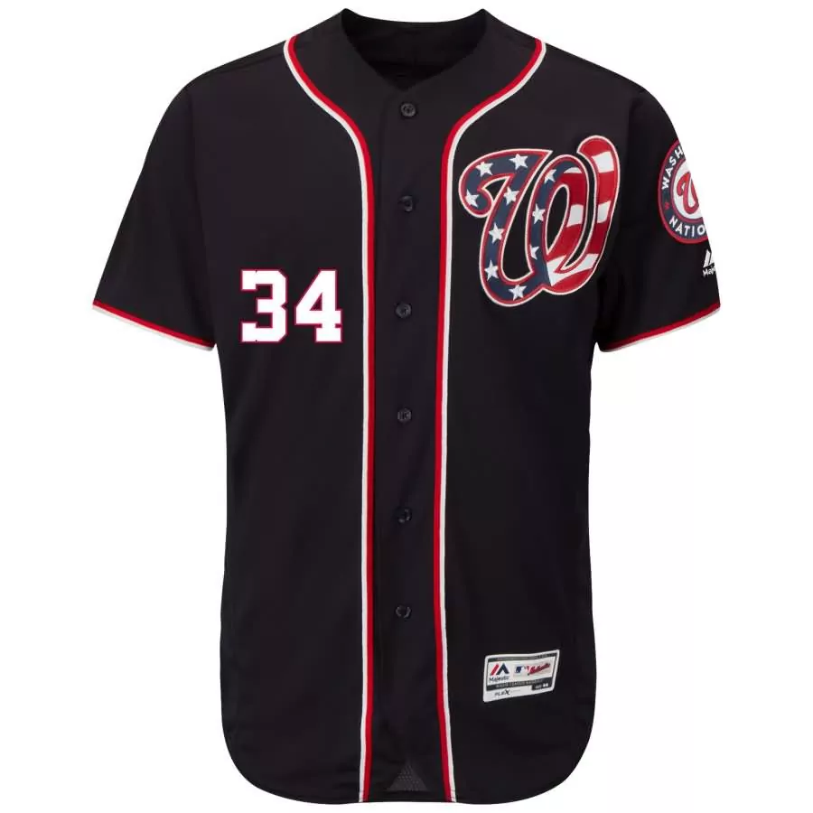 Personalized Bryce harper washington nationals majestic alternate flex base collection player jersey navy