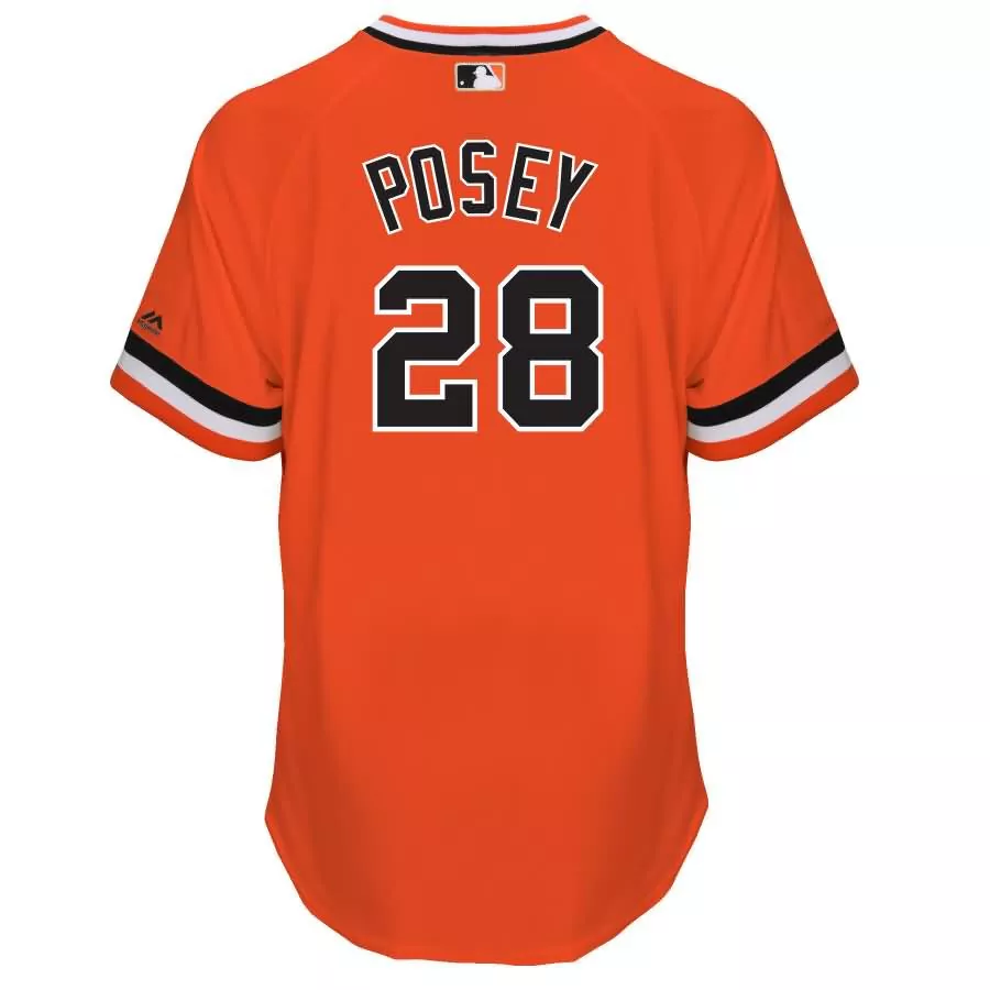 Customizable Buster posey buster san francisco giants majestic 2018 players weekend cool base jersey blackorange