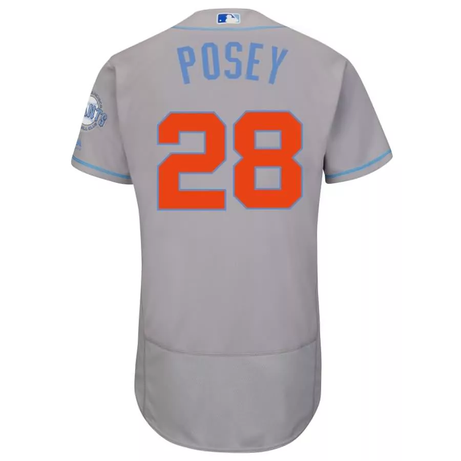 Custom Buster posey san francisco giants majestic cool base player jersey orange