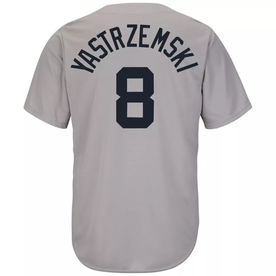 Personalized Carl yastzremski boston red sox majestic cool base cooperstown collection player jersey gray