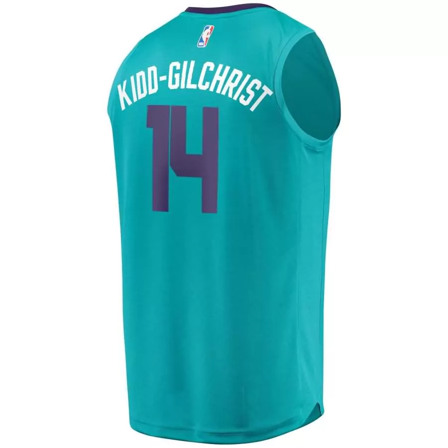 Personalized Charlotte hornets michael kidd gilchrist fanatics ed youth fast break player jersey icon edition teal