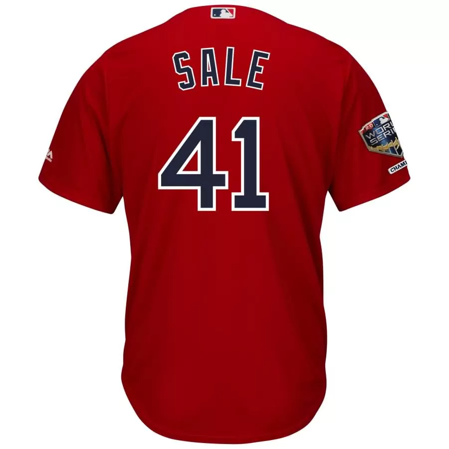 Custom Chris sale boston red sox majestic 2018 world series champions alternate cool base player jersey scarlet
