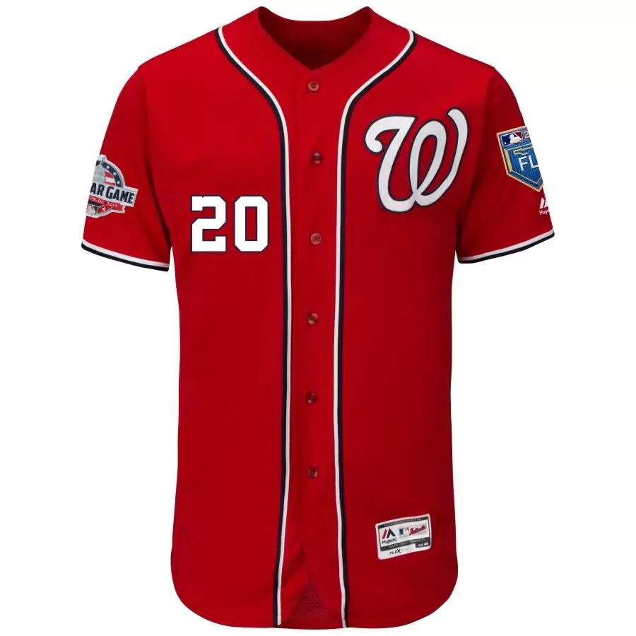 Custom Daniel murphy washington nationals majestic 2018 spring training flex base player jersey scarlet