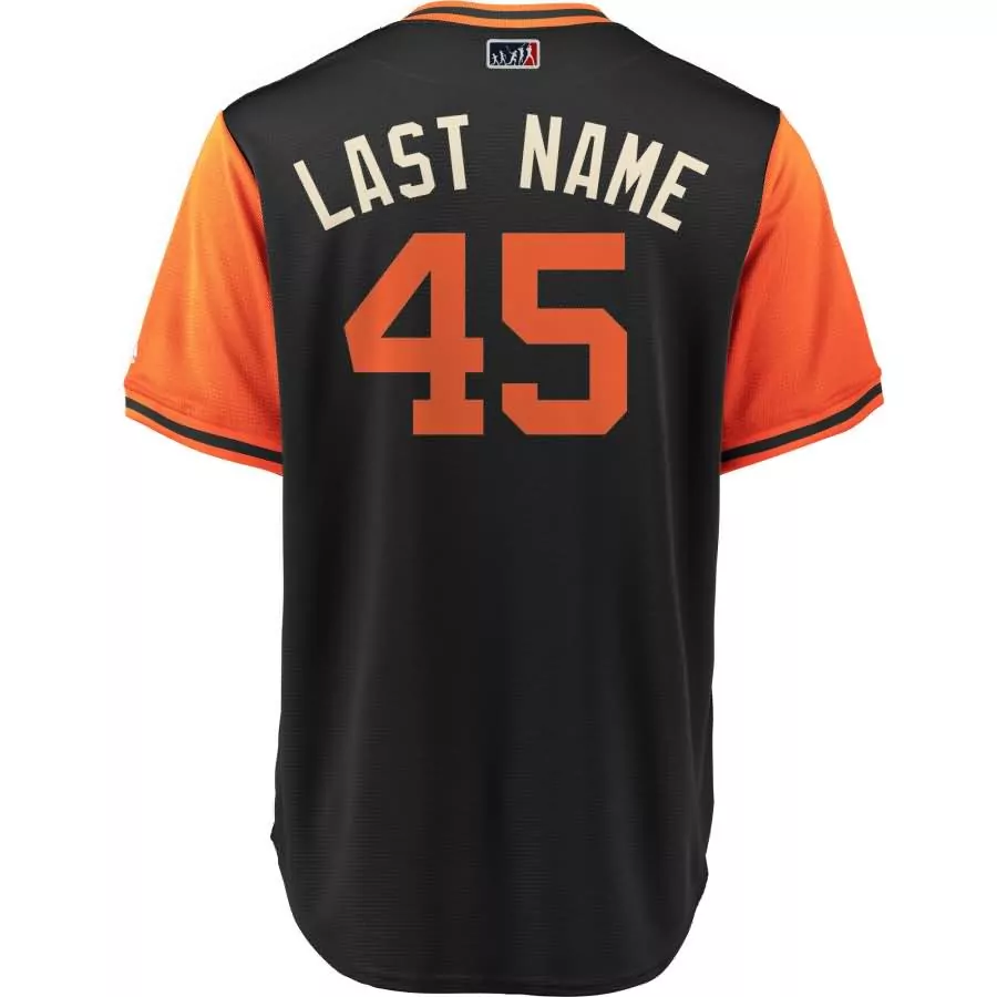 Customizable Derek holland last name san francisco giants majestic 2018 players weekend cool base jersey blackorange