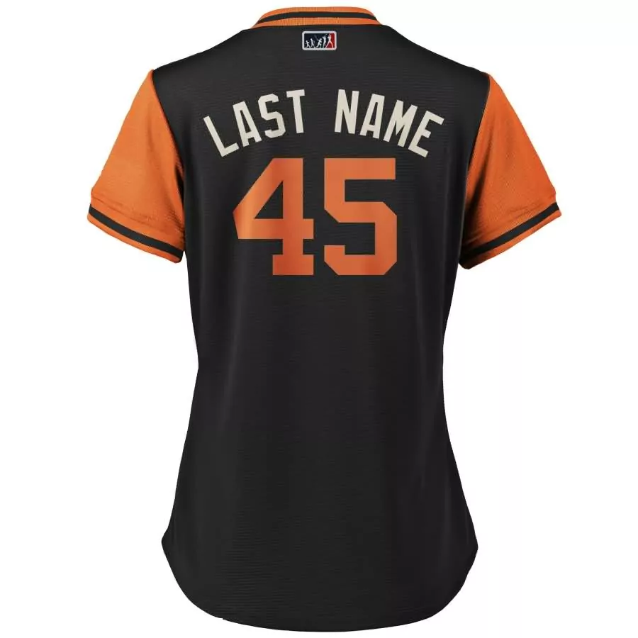 Customizable Derek holland last name san francisco giants majestic 2018 players weekend cool base jersey blackorange