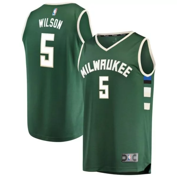 Customizable Dj wilson milwaukee bucks fanatics ed youth fast break player jersey green icon edition