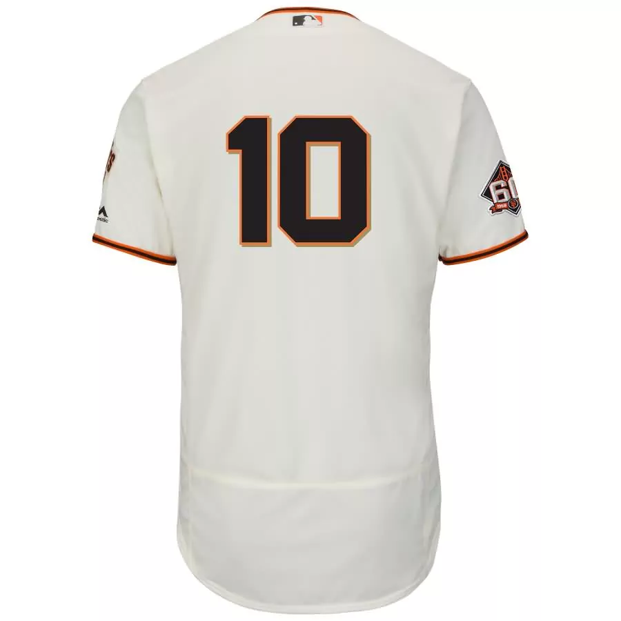 Custom Evan longoria san francisco giants majestic home on field 60th season patch flex base collection player jersey cream