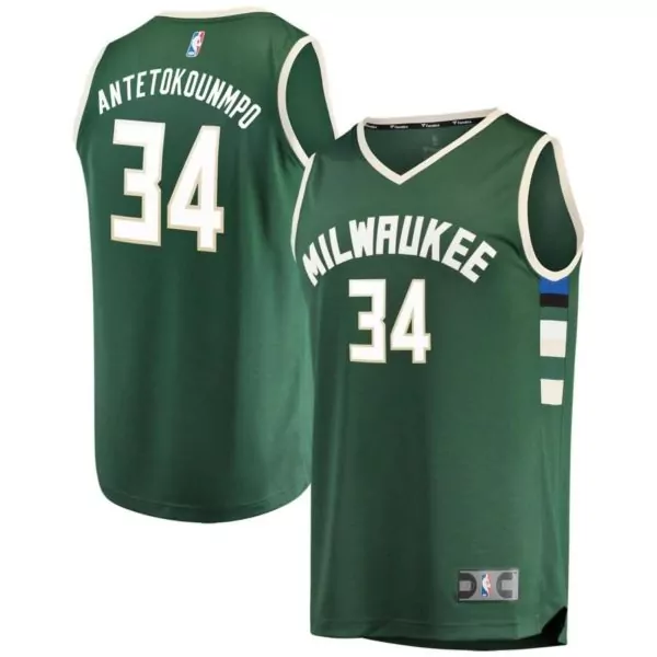 Custom Giannis antetokounmpo milwaukee bucks fanatics ed youth fast break player jersey green icon edition