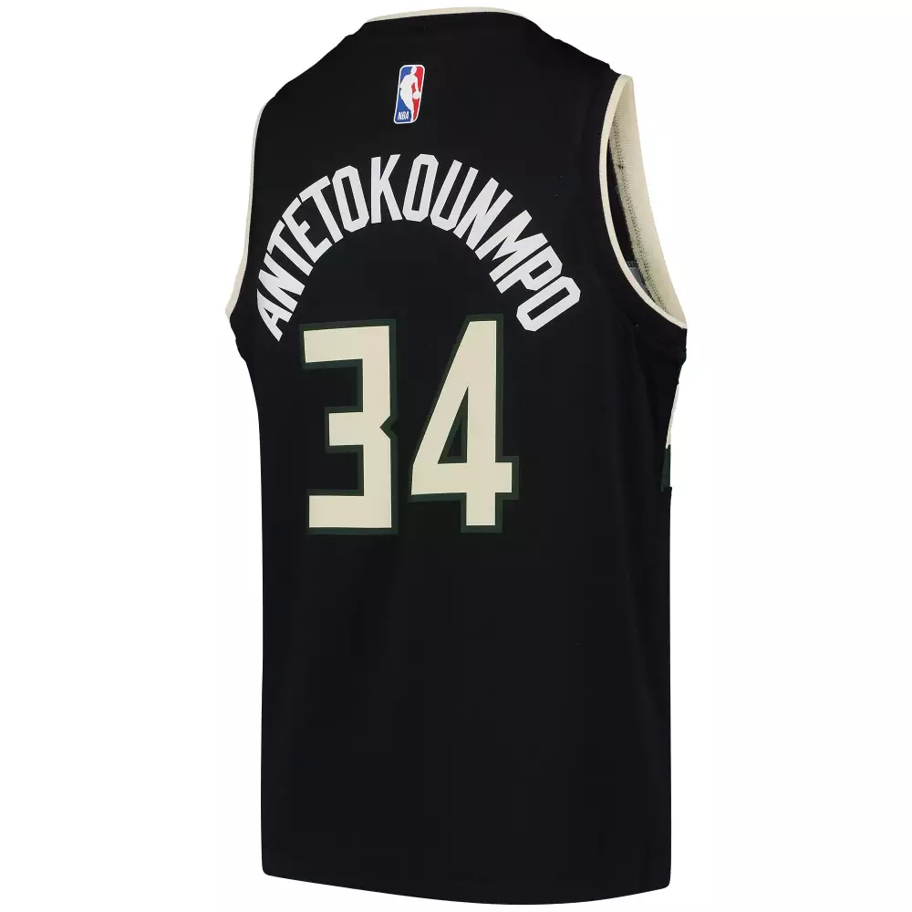 Personalized Giannis antetokounmpo milwaukee bucks jordan youth 202021 swingman player jersey statement edition black