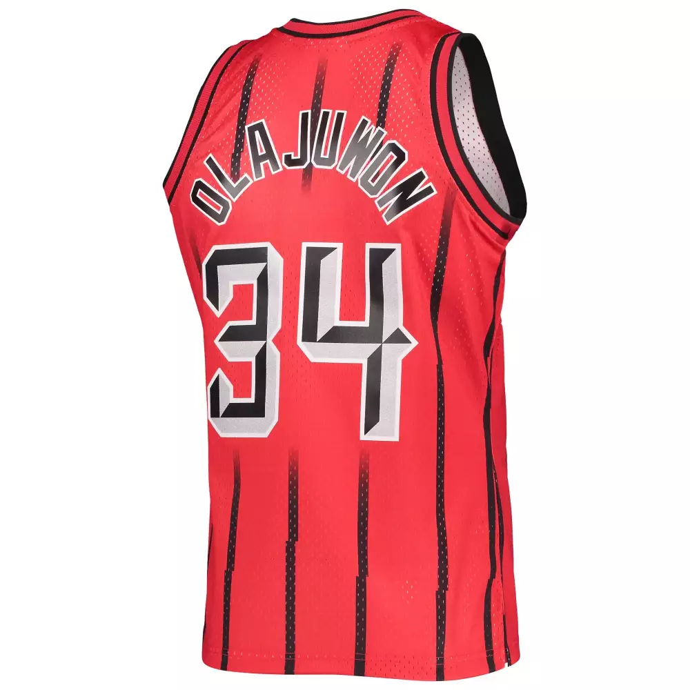 Personalized Hakeem olajuwon houston rockets mitchell amp ness 1996 97 hardwood classics reload 20 swingman jersey red