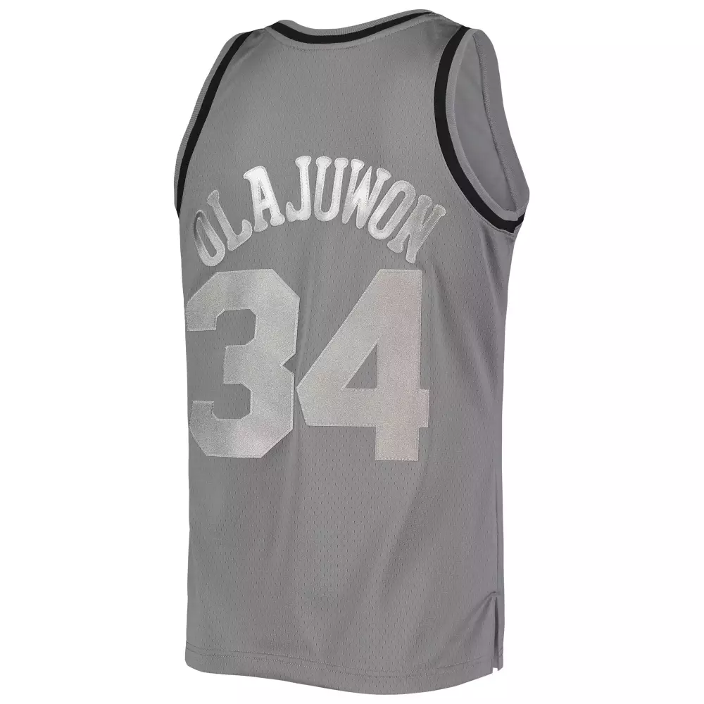 Custom Hakeem olajuwon houston rockets mitchell amp ness hardwood classics retired player 199394 metal works swingman jersey charcoal