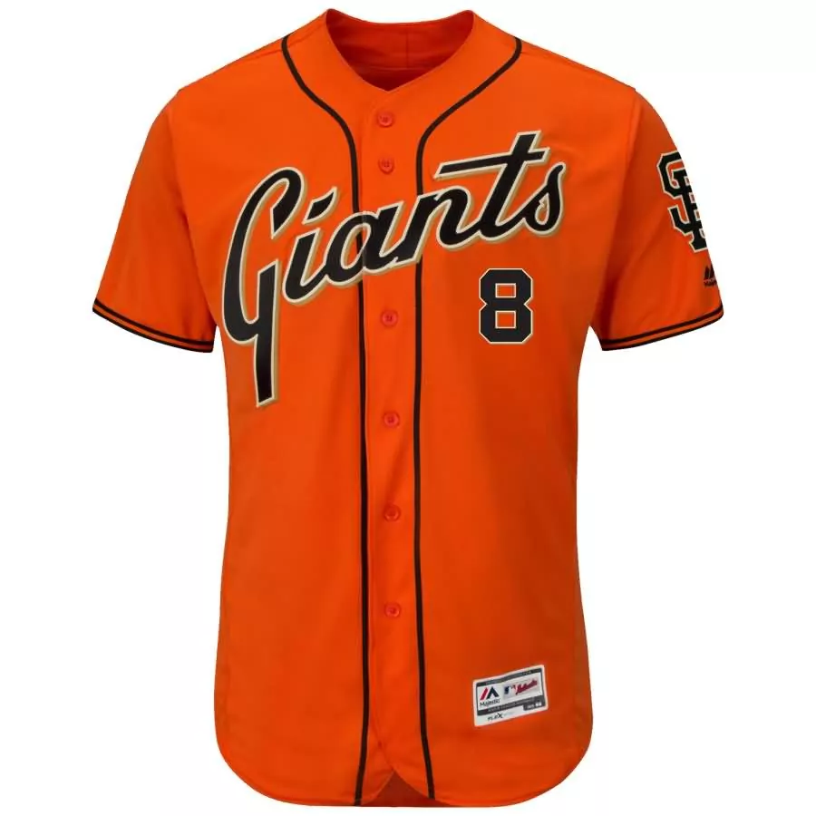 Personalized Hunter pence san francisco giants majestic alternate flex base collection player jersey orange