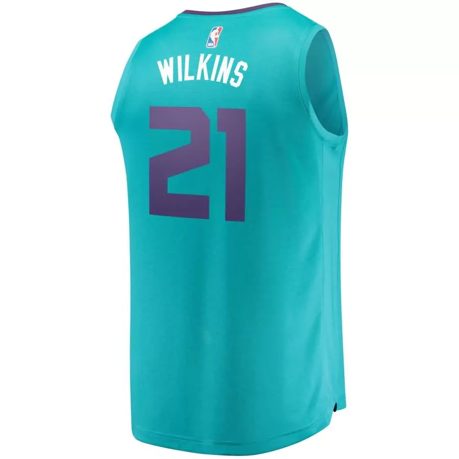 Custom Isaiah wilkins charlotte hornets fanatics ed fast break replica jersey icon edition teal