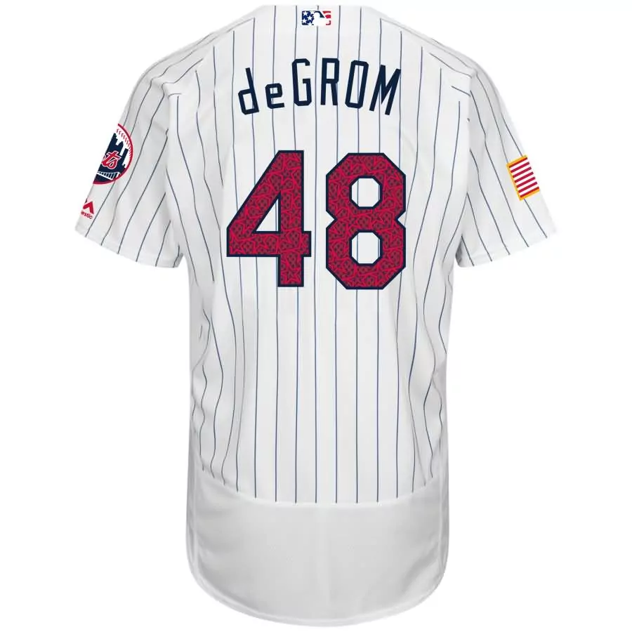 Customizable Jacob degrom new york mets majestic fashion stars stripes flex base player jersey white
