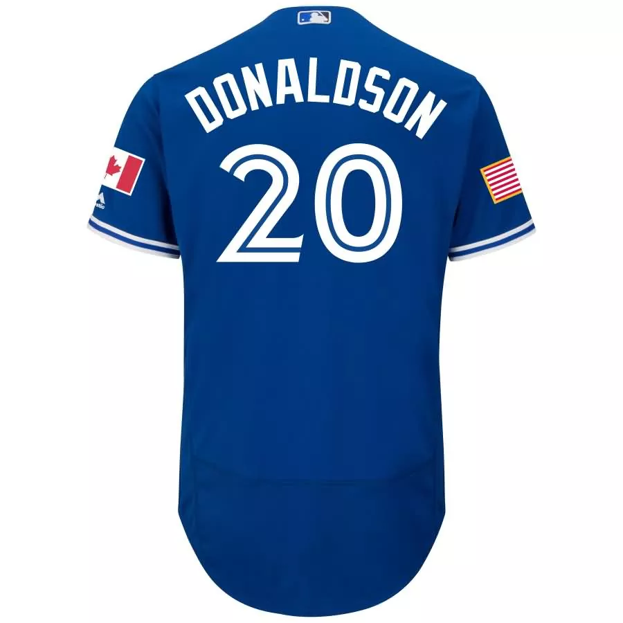 Personalized Josh donaldson toronto blue jays majestic 2018 stars stripes flex base player jersey royal