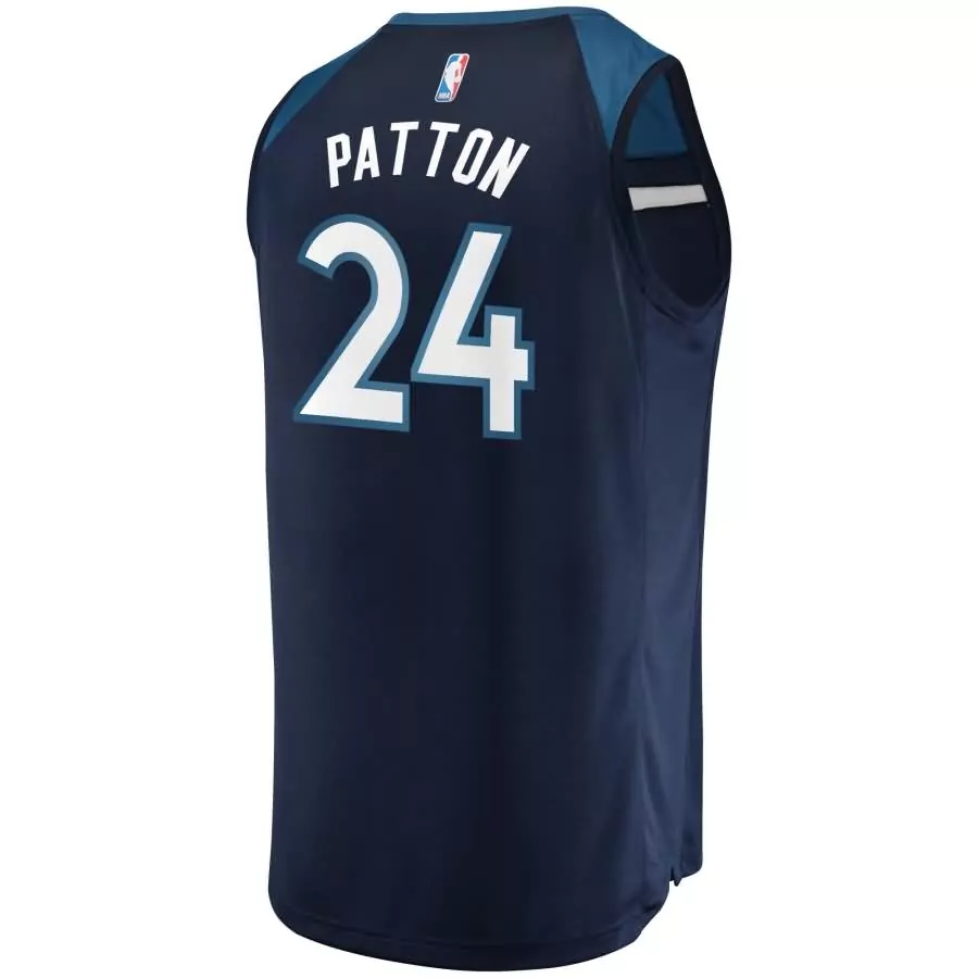 Customizable Justin patton minnesota timberwolves fanatics ed youth fast break road jersey navy icon edition
