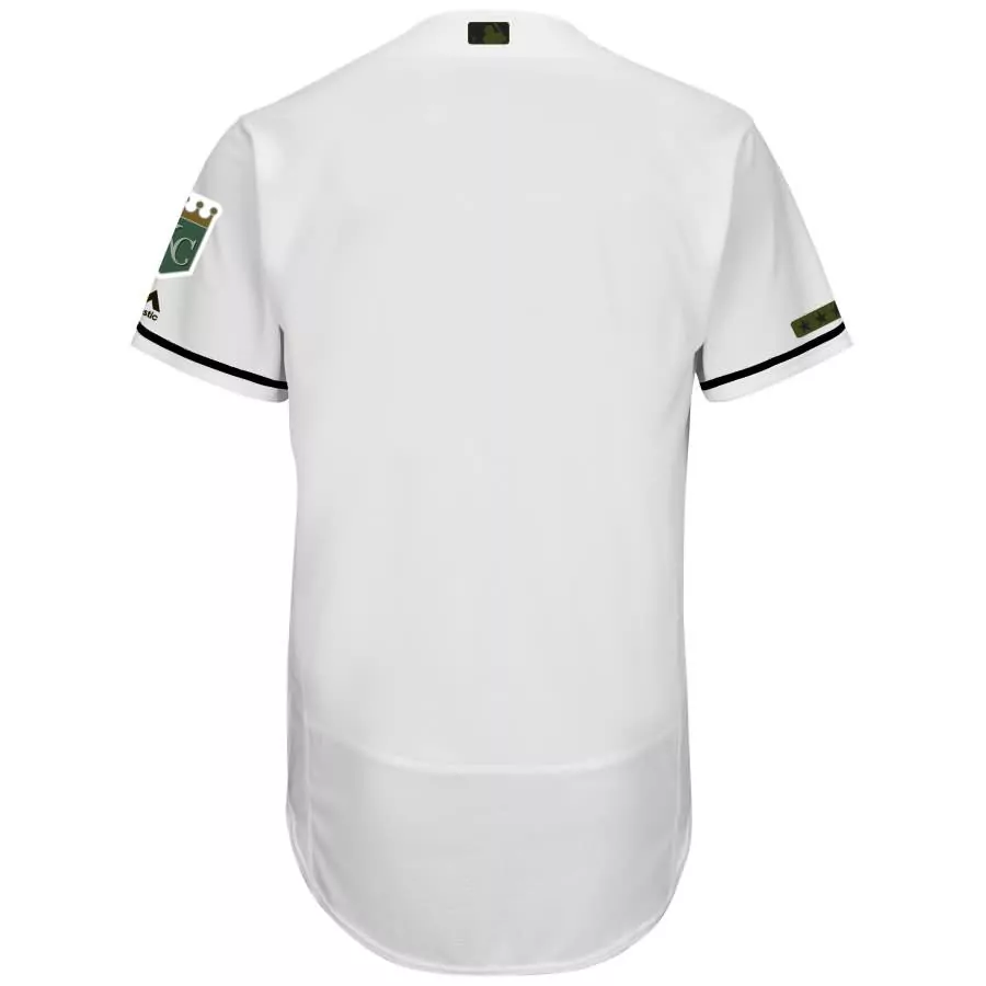Custom Kansas city royals majestic 2017 memorial day collection flex base team jersey white