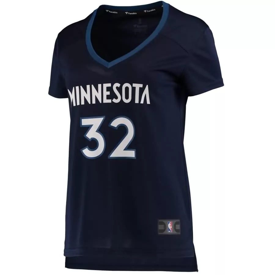 Custom Karl anthony towns minnesota timberwolves fanatics ed womens fast break jersey navy icon edition f1rst sports