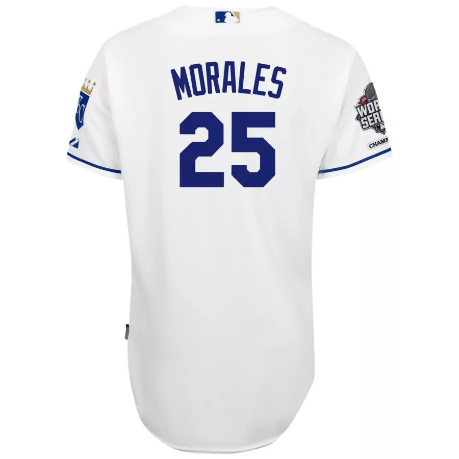 Customizable Kendrys morales kansas city royals majestic world series cool base jersey white