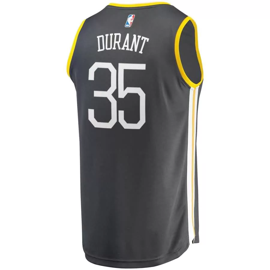 Custom Kevin durant golden state warriors fanatics ed fast break player jersey charcoal statement edition