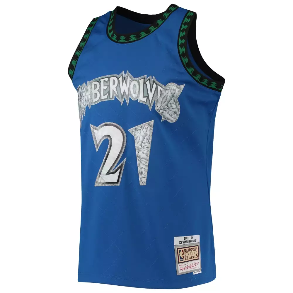 Customizable Kevin garnett minnesota timberwolves mitchell amp ness 1996 97 hardwood classics nba 75th anniversary diamond swingman jersey blue