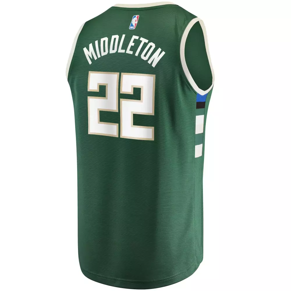 Personalized Khris middleton milwaukee bucks fanatics ed 2021 nba finals champions fast break player jersey green icon edition