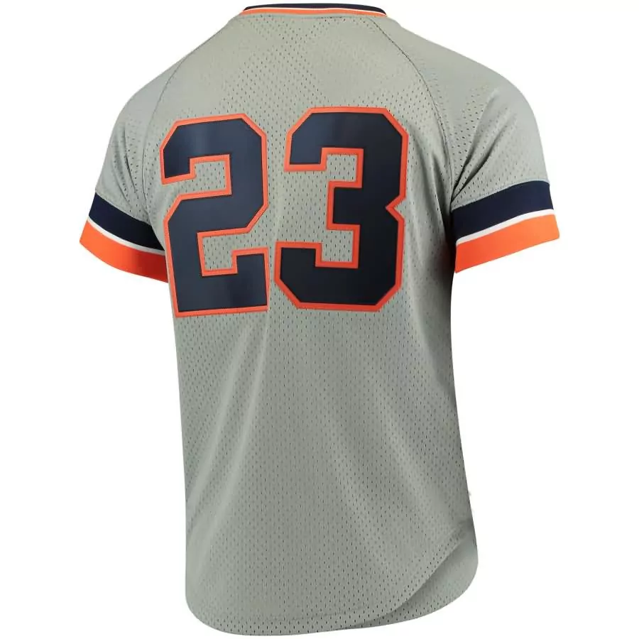 Custom Kirk gibson detroit tigers mitchell ness fashion cooperstown collection mesh batting practice jersey gray