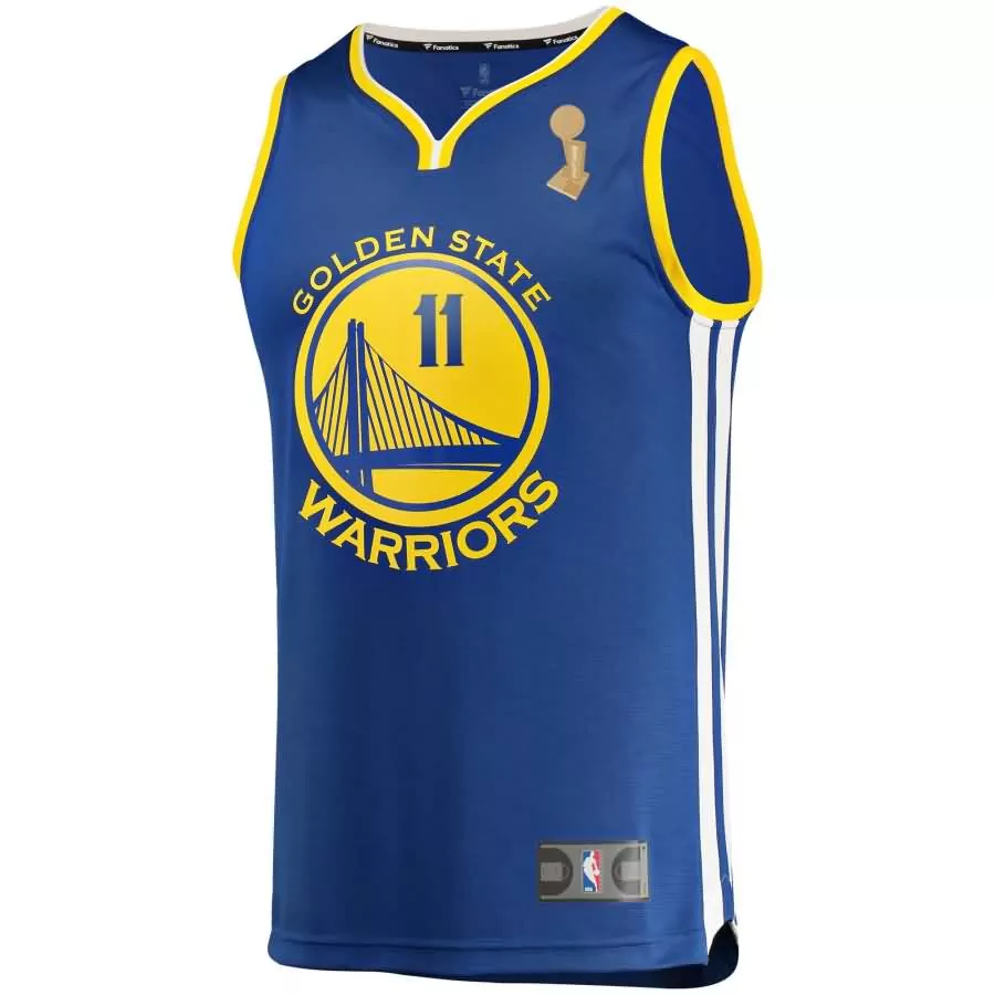 Customizable Klay thompson golden state warriors fanatics ed youth royal 2018 nba finals champions fast break player jersey icon edition