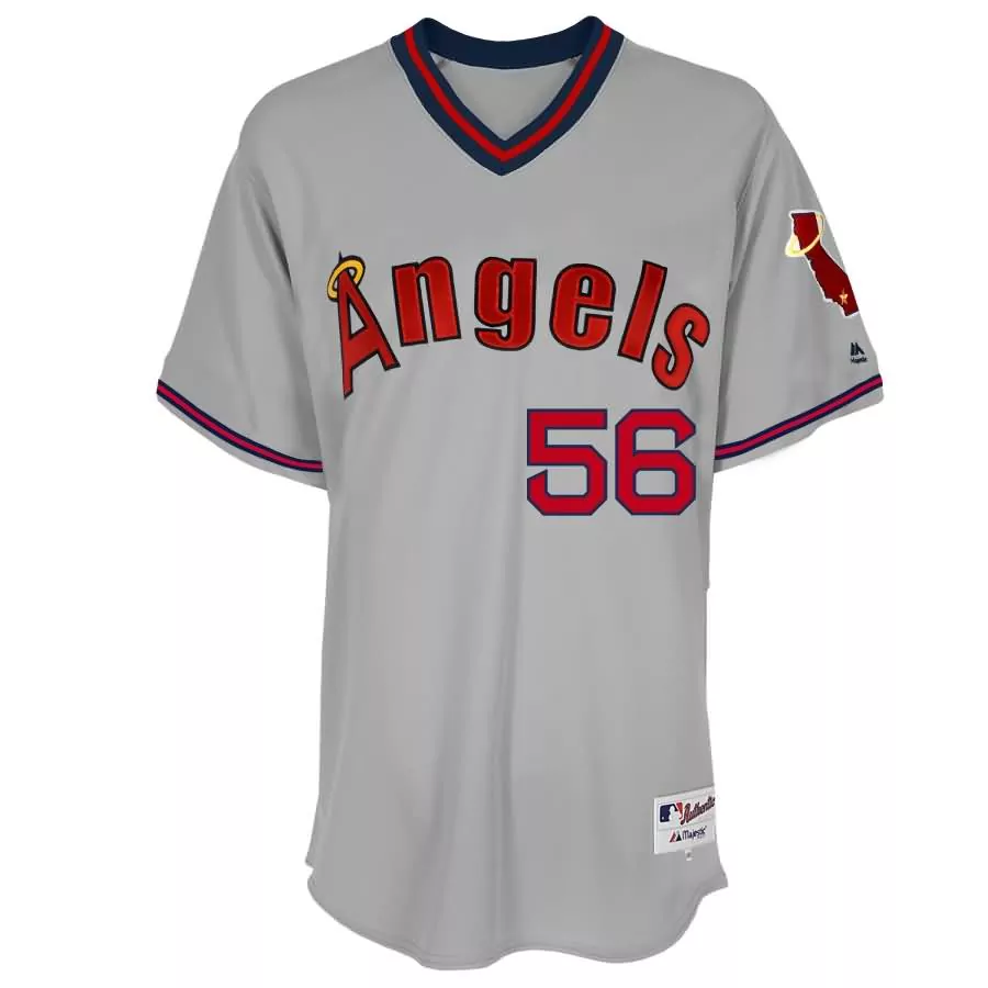Personalized Kole calhoun los angeles angels majestic 1977 turn back the clock player jersey gray