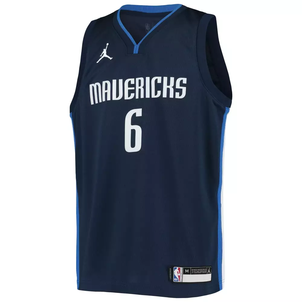 Custom Kristaps porzingis dallas mavericks jordan youth 202021 swingman player jersey statement edition navy