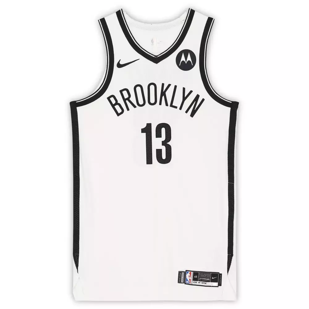 Customizable Landry shamet brooklyn nets fanatics game used 13 white jersey vs new york knicks on january 13 2021 size 464
