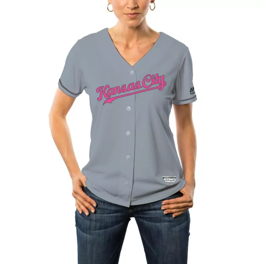 Customizable Lorenzo cain kansas city royals majestic womens mothers day cool base jersey gray