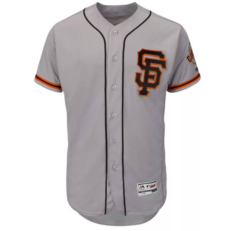 Customizable Madison bumgarner san francisco giants majestic road flex base collection player jersey gray