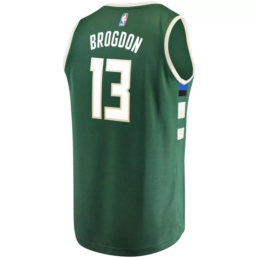 Personalized Malcolm brogdon milwaukee bucks fanatics ed youth fast break player jersey green icon edition