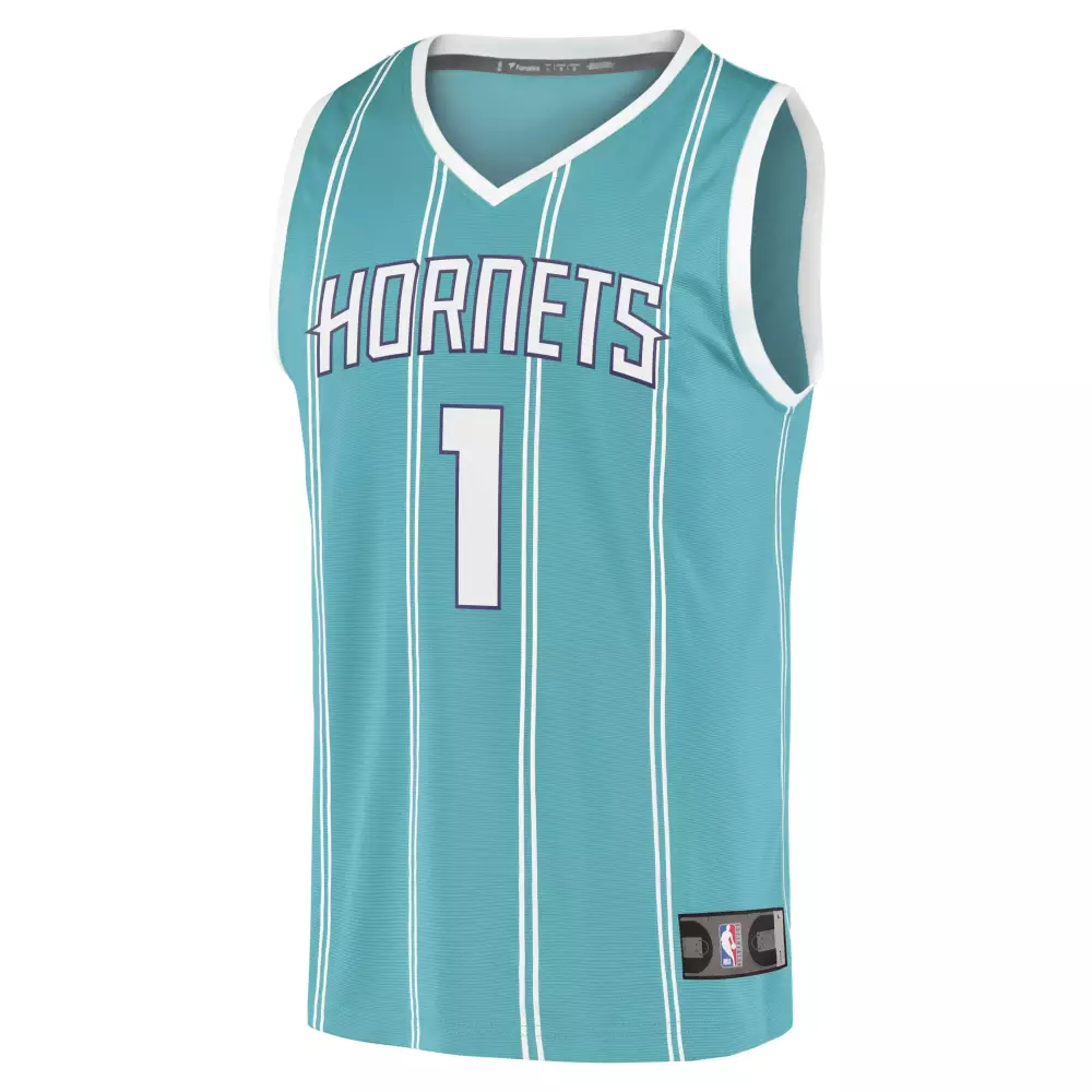 Custom Malik monk charlotte hornets fanatics ed 202021 fast break replica jersey icon edition teal