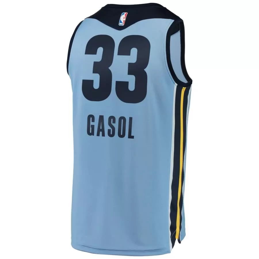 Customizable Marc gasol memphis grizzlies fanatics ed youth fast break jersey light blue statement edition