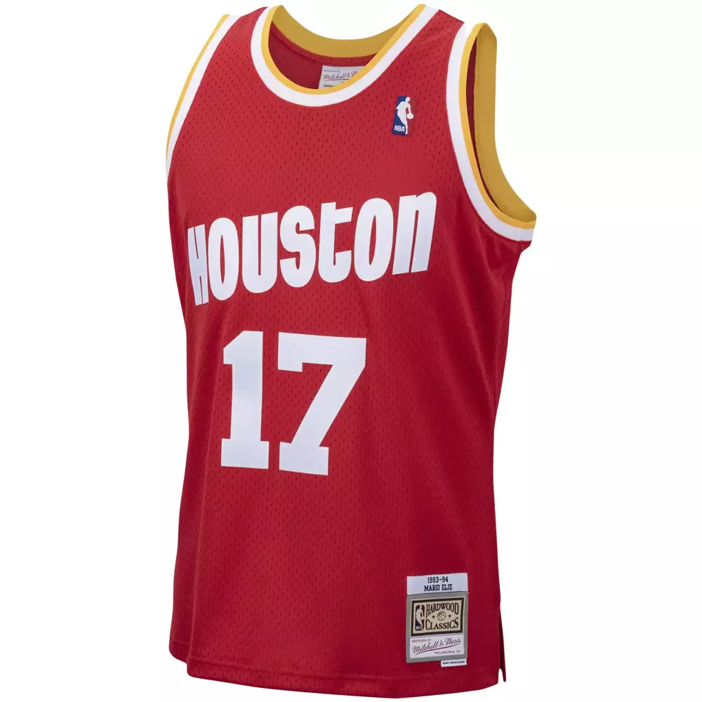 Custom Mario elie houston rockets mitchell amp ness 1993 94 hardwood classics swingman jersey red