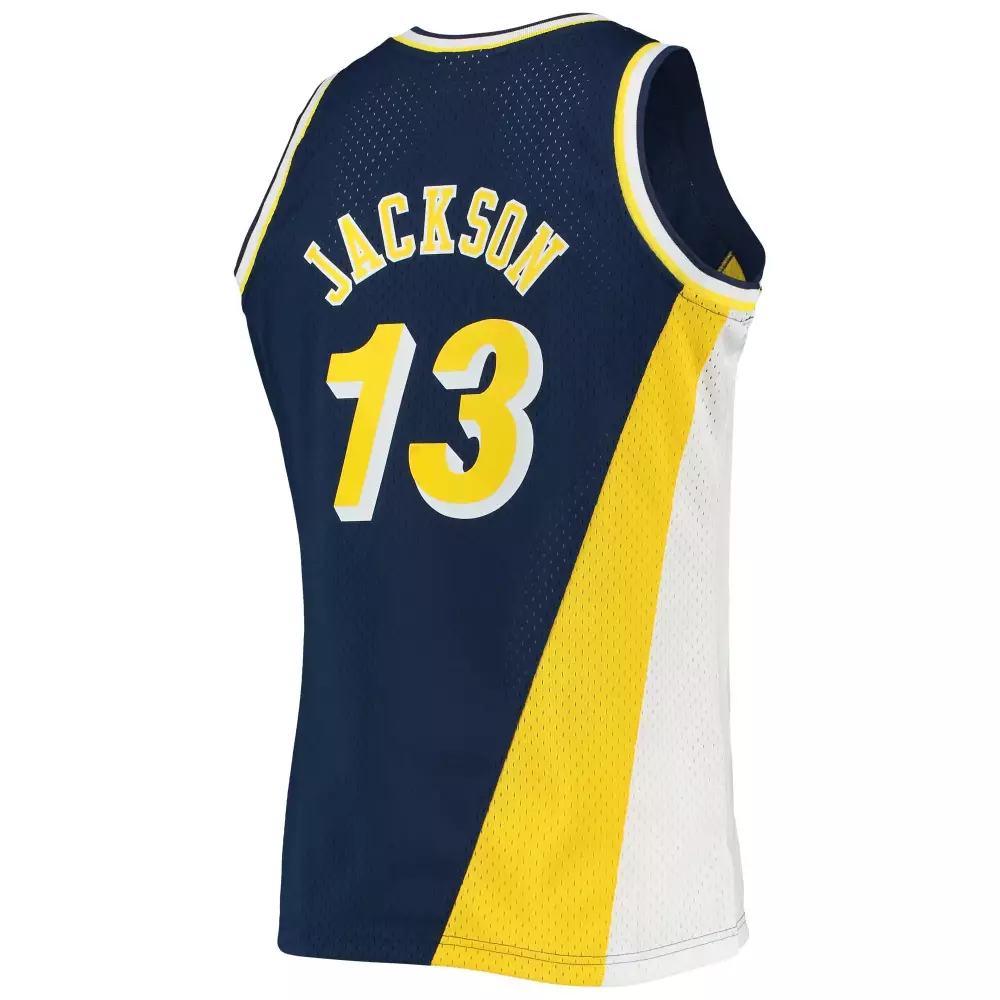 Custom Mark jackson indiana pacers mitchell amp ness 1996 97 hardwood classics swingman jersey navy