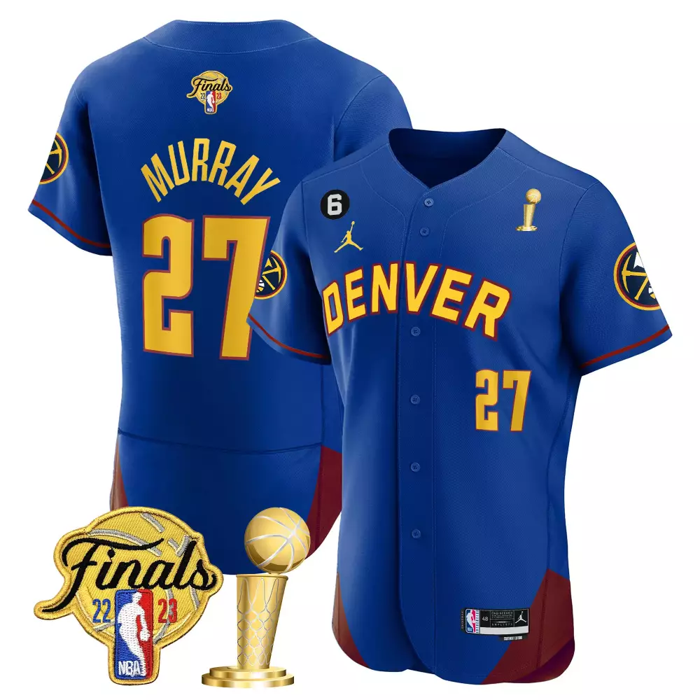 Customizable Mens denver nuggets 2023 finals amp champions flex base jersey all stitched