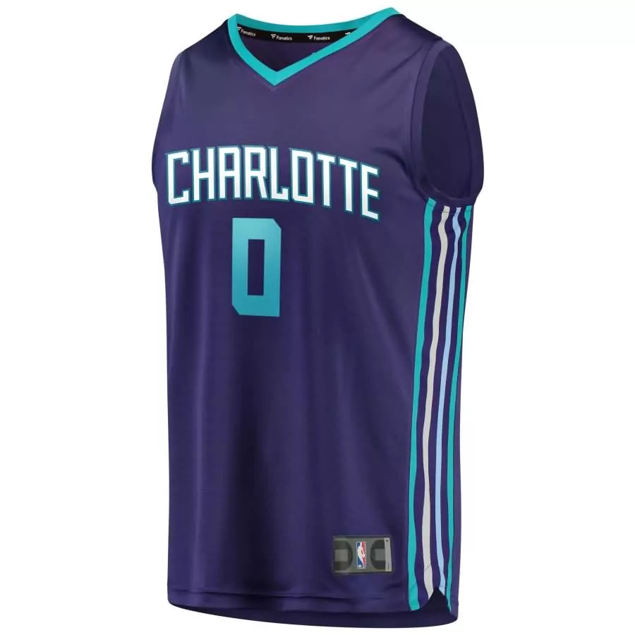 Custom Miles bridges charlotte hornets fanatics ed fast break alternate jersey purple