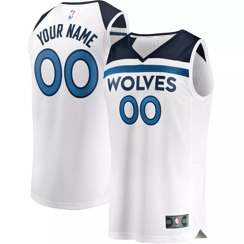 Custom Minnesota timberwolves custom white association edition jersey gift for minnesota timberwolves fans