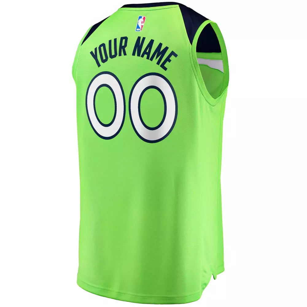 Custom Minnesota timberwolves fanatics ed youth fast break custom jersey green statement edition